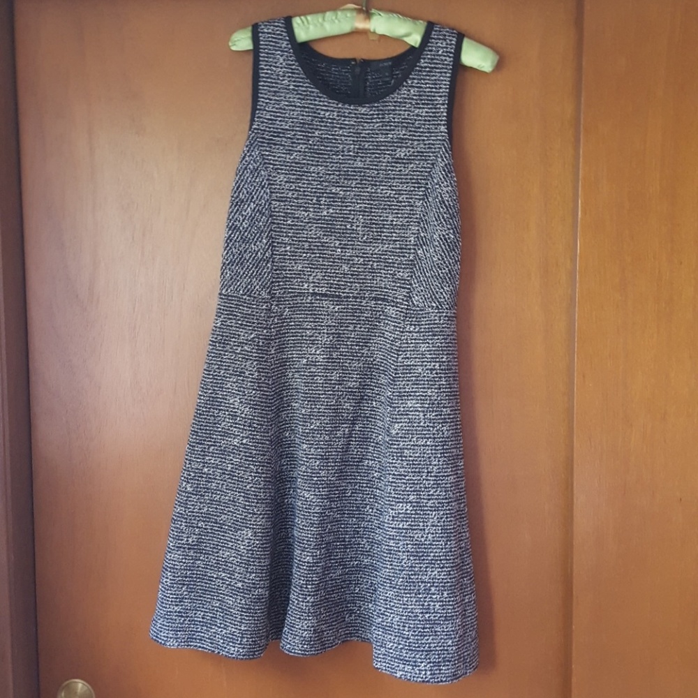 J. Crew zippered fit and flare tweed dress